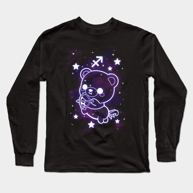 Sagittarius kawaii zodiac sign Long Sleeve T-Shirt by NemiMakeit